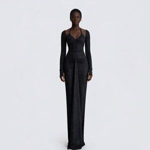 Sophisticated Black Long Sleeve Gown